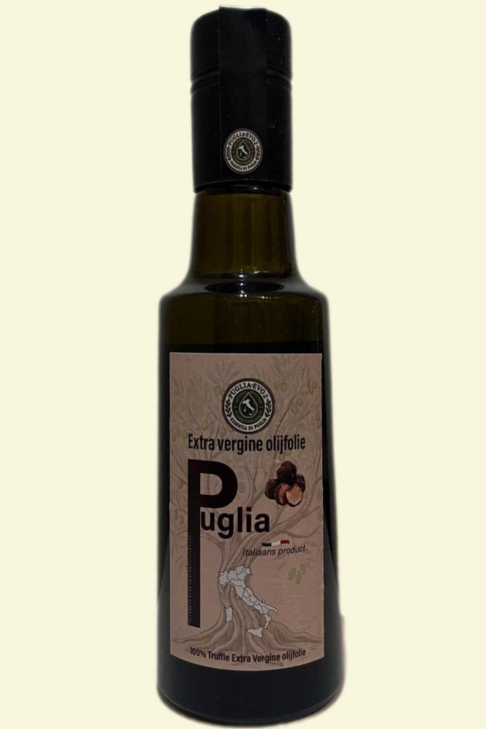 Extra Vierge Olijfolie 100% Italiaans met Truffel – Fles van 250 ml